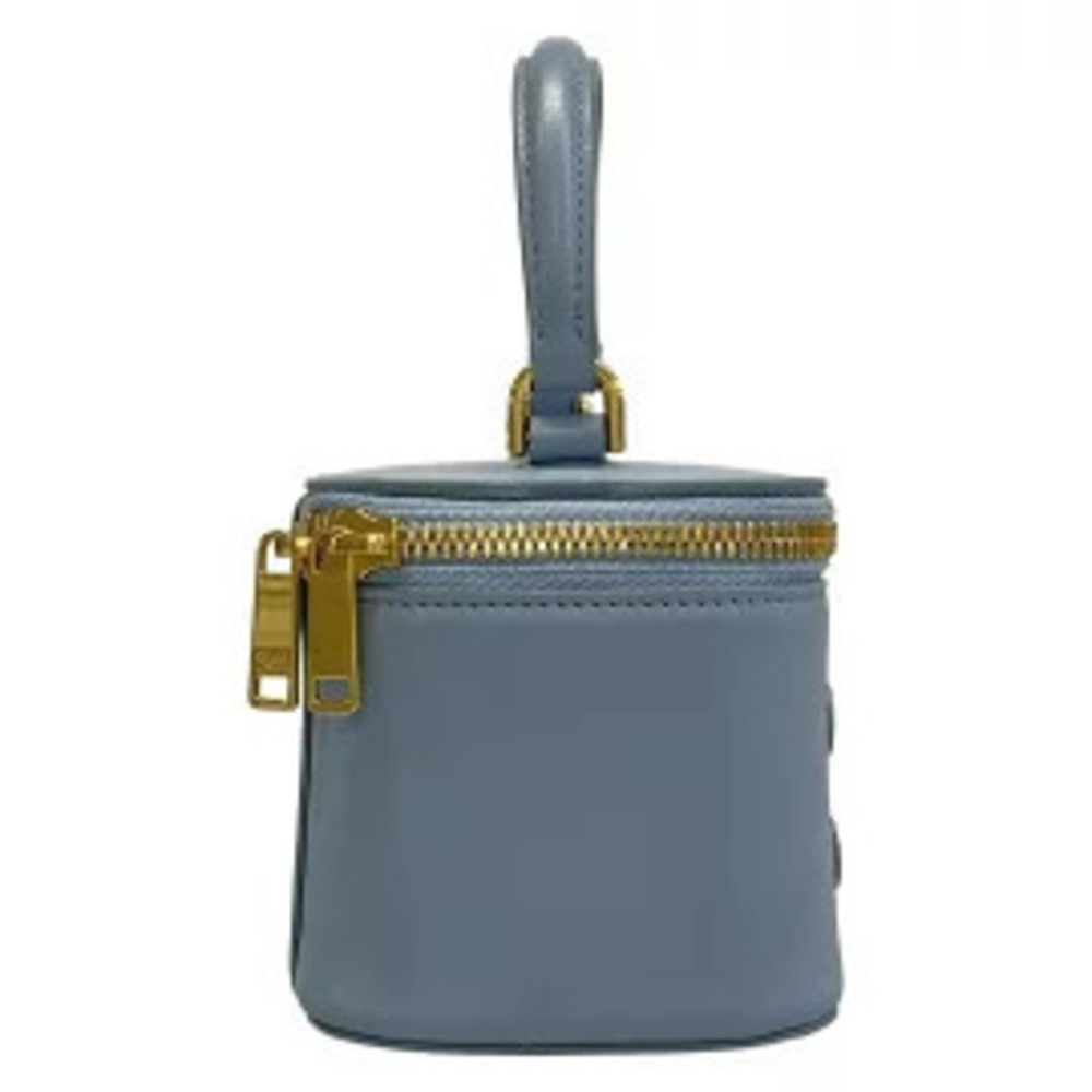 Celine Cuile Triomphe Vanity Case Handbag Blue Leather